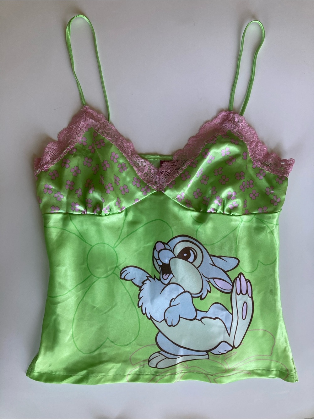Vintage Disney Thumper Satin Lace Camisole Top Sz S - Picture 5 of 16